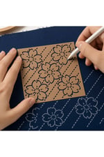 Sashiko Çiçek Desen Nakış Şablonu