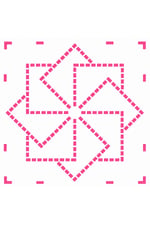 Sashiko Nakış Şablonu | Geometrik Yıldız Desenli Japon Dikiş Kalıbı