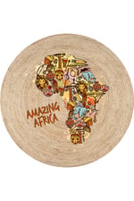 Amazing Africa Hasır Dokulu Etnik Afrika Desenli Dekoratif Halı 996