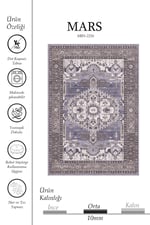 Anadolu Motifli Mavi Vintage Salon Halısı – Etnik Desenli Modern Dekoratif Halı 2256
