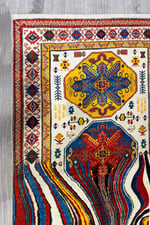 Bej Modern Dalga Desen Temalı Otantik Şönil Dokuma Yıkanabilir Leke Tutmaz Salon Halısı Marse75