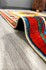 Bej Modern Dalga Desen Temalı Otantik Şönil Dokuma Yıkanabilir Leke Tutmaz Salon Halısı Marse75