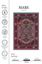 Bohem Otantik Desenli Bordo Pembe Dekoratif Halı – Kaymaz Taban 2218