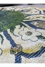 Boho 901 Doğa Ve Botanik Desenli Etnik Örgü Yuvarlak Natural Renk Çift Taraflı Halı