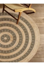 Boho 906 Jüt Hasır Etnik Desenli Jüt Örme Doğal Hasır Natural Halı