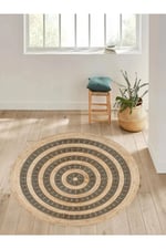 Boho 906 Jüt Hasır Etnik Desenli Jüt Örme Doğal Hasır Natural Halı