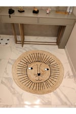 Boho 928 Jüt Hasır Etnik Desenli Jüt Örme Doğal Hasır Natural Halı