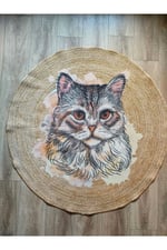 Boho 929 Jüt Hasır Etnik Desenli Jüt Örme Doğal Hasır Natural Halı