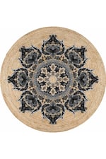 Boho 933 Gri-Siyah Mandala Natural Doğal Jüt