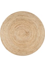 Boho 939 Doğal Hasır Jüt Desenli Örgü Yuvarlak Natural Çift Taraflı Halı