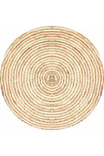 Boho 949 Jüt Rengi Örgü Yuvarlak Natural Çift Taraflı Halı