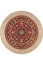 Boho 963 Ottoman Medallion Desen Doğal Natural Jüt Yuvarlak
