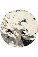 Boho 965 Abstract Marble Desen Doğal Natural Jüt Yuvarlak