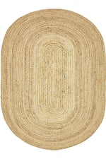 Boho 974 Oval Doğal Jüt Rengi Örgü Yuvarlak Natural Çift Taraflı Halı