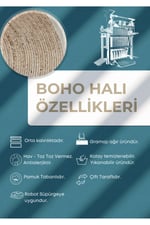 Boho 976 Jüt Hasır Etnik Desenli Oval Jüt Örme Doğal Hasır Natural Oval Halı