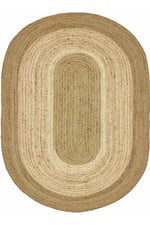Boho 977 Jüt Hasır Etnik Desenli Oval Jüt Örme Doğal Hasır Natural Oval Halı