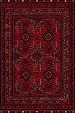 Bordo Otantik Desenli Yıkanabilir Kaymaz Tabanlı Salon Koridor Ve Mutfak Halısı Marss 2168