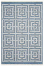 Cotton 83 Etnik Deniz Mavisi Modern Monogram Stil Pamuk Taban Kilim 083