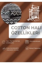 Cotton 85 Etnik Mercan Renk Vintage Boho Stil Pamuk Kilim