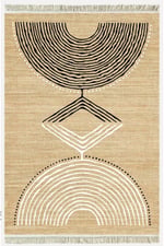 Cotton Kilim 23 Jut Zeminli Çizgili Desenli Dekoratif Yıkanabilen Dokuma Taban Kilim