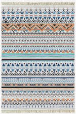 Cotton Kilim 26 Multi Geleneksel Motif Çizgili Desenli Dekoratif Yıkanabilen Dokuma Taban Kilim