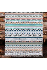 Cotton Kilim 26 Multi Geleneksel Motif Çizgili Desenli Dekoratif Yıkanabilen Dokuma Taban Kilim