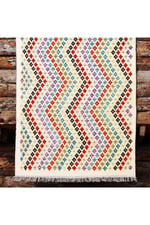 Cotton Kilim 28 Çok Renkli Geleneksel Motif Çizgili Desenli Dekoratif Yıkanabilen Dokuma Taban Kilim