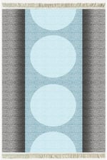 Cotton Kilim 31 Gri Ve Mavi Tonlarında Modern Desenli Dekoratif Yıkanabilen Dokuma Taban Kilim