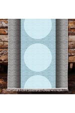 Cotton Kilim 31 Gri Ve Mavi Tonlarında Modern Desenli Dekoratif Yıkanabilen Dokuma Taban Kilim