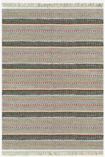 Cotton Kilim 33 Gri Tonlarında Çizgili Modern Desenli Dekoratif Yıkanabilen Dokuma Taban Kilim