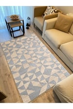 Cotton Kilim 34 Jut Efekli Modern Desenli Dekoratif Yıkanabilen Dokuma Taban Kilim