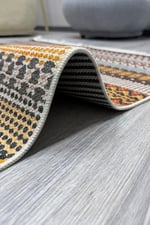 Cotton Kilim 3622 Etnik Geleneksel Motifler Modern Dekoratif Saçaklı Yıkanabilen Dokuma Kilim