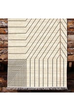 Cotton Kilim 38 Doğal Jut Renklı Giometrik Modern Desenli Dekoratif Yıkanabilen Dokuma Taban Kilim