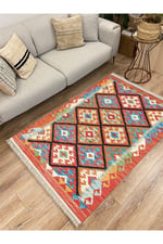 Cotton Kilim 40 Modern Ve Otantik Karışımı Desenli Dekoratif Yıkanabilen Dokuma Kilim
