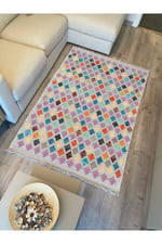Cotton Kilim 41 Gri Tonlarında Modern Dekoratif Yıkanabilen Dokuma Kilim