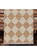 Cotton Kilim 5 Hardal Krem Tonunda Geometrik Desenli Dekoratif Yıkanabilen Dokuma Taban Kilim