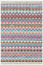 Cotton Kilim 51 Gri Zeminli Geleneksel Motifler Modern Dekoratif Saçaklı Yıkanabilen Dokuma Kilim