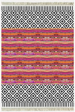 Cotton Kilim 53 Multy Geleneksel Motifler Modern Dekoratif Saçaklı Yıkanabilen Dokuma Kilim