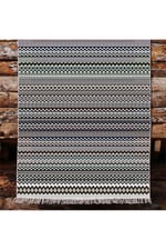 Cotton Kilim 56 Gri Desenli Geleneksel Motifler Modern Dekoratif Saçaklı Yıkanabilen Dokuma Kilim