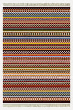 Cotton Kilim 77 Çok Renkli Etnik Bohem Stil Pamuk Taban