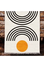 Cotton Kilim 80 Krem Tonlarında  Etnik Boho Stil Pamuk Taban