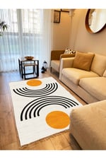Cotton Kilim 80 Krem Tonlarında  Etnik Boho Stil Pamuk Taban