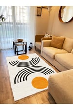 Cotton Kilim 80 Krem Tonlarında  Etnik Boho Stil Pamuk Taban