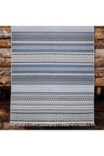 Cotton Kilim 9 Mavi Tonunda Geometrik Desenli Dekoratif Yıkanabilen Dokuma Taban Kilim