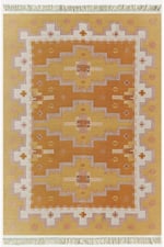 Cotton Kilim59 Jut Geleneksel Motifler Modern Dekoratif Saçaklı Yıkanabilen Dokuma Kilim
