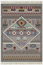 Cotton Serisi Eski Çağ Motifli Eskitme Otantik Desen Dekoratif Dokuma Taban Kilim