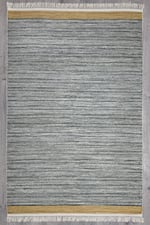 Cotton Serisi Hardal Gri Tonlarında Örgü Görümlü Otantik Dekoratif Dokuma Taban Kilim