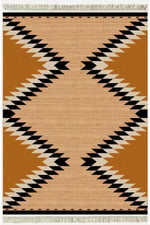 Cotton Serisi Hasır Görünümlü Geometrik Desen Dekoratif Dokuma Taban Kilim