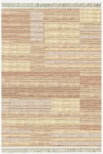 Cotton Serisi Kahve Tonlarında Hasır Görünmlü Eskitme Desen Dekoratif Dokuma Taban Kilim