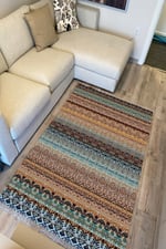 Cotton Serisi Multy Tonların Antik Eskitme Desen Dekoratif Dokuma Taban Kilim